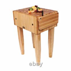 John Boos PCA2 Maple Wood End Grain Solid Butcher Block with Side Knife Slot