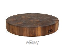 John Boos Round Walnut Butcher Block 18 Inches Wide, 3 Inches Tall NEW