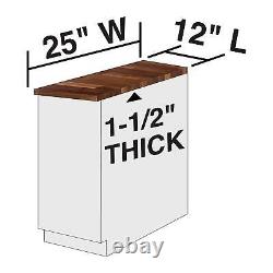 John Boos WALKCT-BL1225-O 1.5 Thick 12 x 25 Inch Blended Walnut Solid Wood S