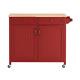 Kitchen Cart With Butcher Block Top Food Safe Farmhouse Style Chile Red
