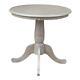 Kitchen Dining Table 30 In. Round Butcher Block Top Weathered Taupe Gray