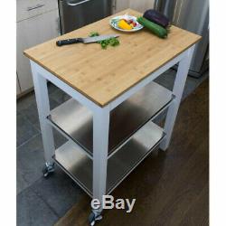 Kitchen Island Cart Cutting Board Butcher Block Top With Wheels Small Apartment