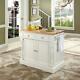 Kitchen Island Farmhouse Style Floating With Butcher Block Top White Wooden Wood