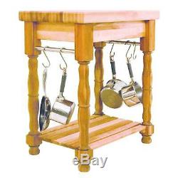 Kitchen Island Turned Legs Butcher Block Solid Hardwood Wood Made in USA NEW