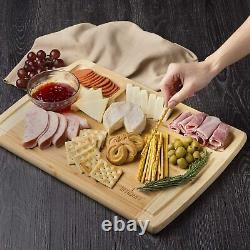 Kitchen Large Bamboo Wood Cutting Board Butcher Block Chopping Cheese Carving