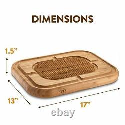 Large Butcher Block Cutting Board Bamboo Chopping Block for Carving Turkey