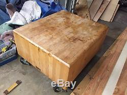 Large Cutting Block (John Boos) Antique 35 x 30 Hard Rock Maple (with legs)