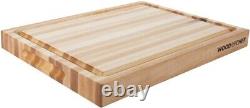 Large Cutting Board Maple Wood Reversible Butcher Block for Chopping Meat 24x18