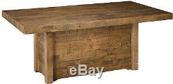 Large Dining Table Rustic Reclaimed Wood Butcher Block Kitchen Distressed Brown