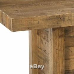 Large Dining Table Rustic Reclaimed Wood Butcher Block Kitchen Distressed Brown