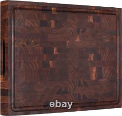 Large End Grain Walnut Wood Cutting Board 17X13X1.5 in Thick Butcher Block for K