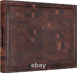 Large End Grain Walnut Wood Cutting Board 17x13x1.5 In Thick Butcher Block For