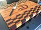 Large Personalized Butcher Block End Grain Cutting Board With Custom Inlay