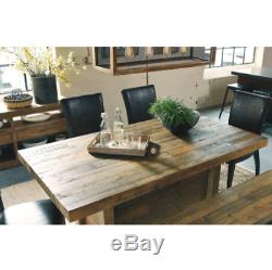 Large Rustic Dining Room Table Reclaimed Wood Butcher Block Kitchen Brown Bench