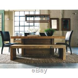 Large Rustic Dining Room Table Reclaimed Wood Butcher Block Kitchen Brown Bench