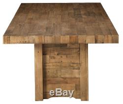 Large Rustic Dining Table Reclaimed Wood Butcher Block Kitchen Distressed Brown
