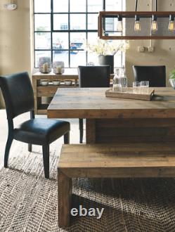Large Rustic Dining Table Reclaimed Wood Butcher Block Kitchen Distressed Brown