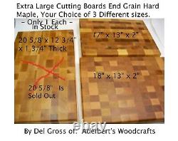 Large Rustic Hard Maple End Grain Cutting Board-Butcher Block, 17 or 18x 13