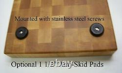 Large Solid Hard Maple End Grain Cutting Board-Butcher Block With Anti-Skid Pads
