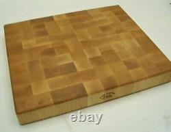 Large Solid Hard Maple End Grain Cutting Board-Butcher Block With Anti-Skid Pads
