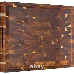 Large Thick End Grain Acacia Wood Butcher Block 17x13x1.5 in Wood Cutting Boa