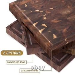 Large Thick End Grain Acacia Wood Butcher Block 17x13x1.5 in Wood Cutting Boa