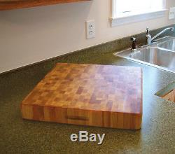 Large Wood Cutting Board 18x18 Brick Slab End Grain Butcher Block Cutting Board