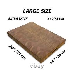 Large extra thick 2 wood end grain butcher block cutting board for kitchen 2