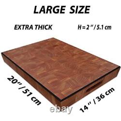 Large extra thick wood end grain butcher block cutting board for kitchen 20x1