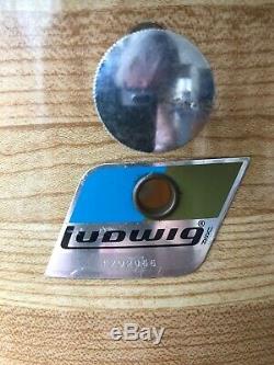 Ludwig Vintage Butcher Block TOM 14 with Badge Chrome over Wood