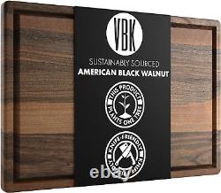 Made in USA Black Walnut Wood Cutting Board by Butcher Block Wooden Carv