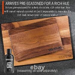 Made in USA Black Walnut Wood Cutting Board by Butcher Block Wooden Carv