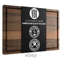 Made in USA Black Walnut Wood Cutting Board by Butcher Block Wooden Carving