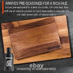 Made in USA Black Walnut Wood Cutting Board by Butcher Block Wooden Carving