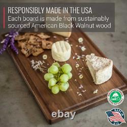 Made in USA Black Walnut Wood Cutting Board by Butcher Block Wooden Carving B