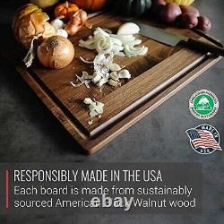 Made in USA Walnut Cutting Board Butcher Block made from Sustainable