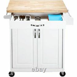 Mainstays Kitchen Island Cart with Drawer, Spice Rack, Towel Bar, Butcher Block