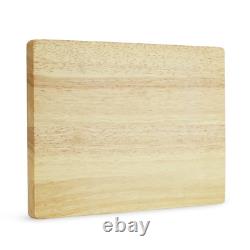 Makerflo Rubber Wood Cutting Board, Kitchen Butcher Block Chopping Board, 14'' X