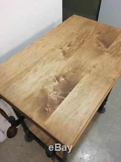 Maple Butcher Block/cutting Board Pipe Table/industrial Style