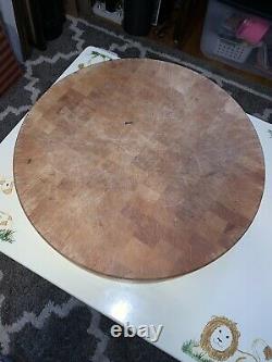 Maple Wood 18 Round Butcher Block-3 Thick-21+ Pounds-Good Condition