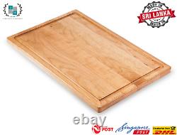 Maple Wood Cutting Board Kitchen Butcher Slice Chopping Block with Juice Grooves