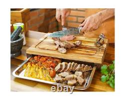 Meistar Large End Grain Teak Wood Cutting Board. Thick Butcher Block for Kitc