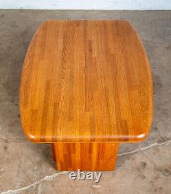 Mid Century Modern Side End Table Quarter Sawn Butcher Block Solid Oak Wood Mcm