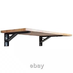 Modern 4 ft. L x 20 in. Clear Solid Wood Folding Butcher Block Bar Countertop