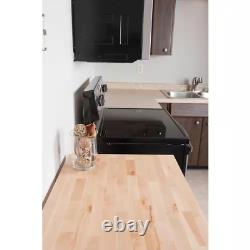 Modern 4 ft. L x 20 in. Clear Solid Wood Folding Butcher Block Bar Countertop