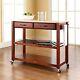 Natural Wood Top Kitchen Cart/island With Optional Stool Storage In Classic