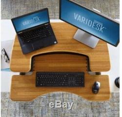 New VARIDESK Pro Plus 36 Height Adjustable Standing Desk Wood Butcher Block