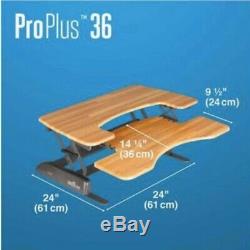 New VARIDESK Pro Plus 36 Height Adjustable Standing Desk Wood Butcher Block