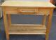 Nice Butcher Block Topped Chefs Table Expandable Drop Leaf Design Vgc Used
