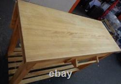 Nice Butcher Block Topped Chefs Table Expandable Drop Leaf Design VGC USED